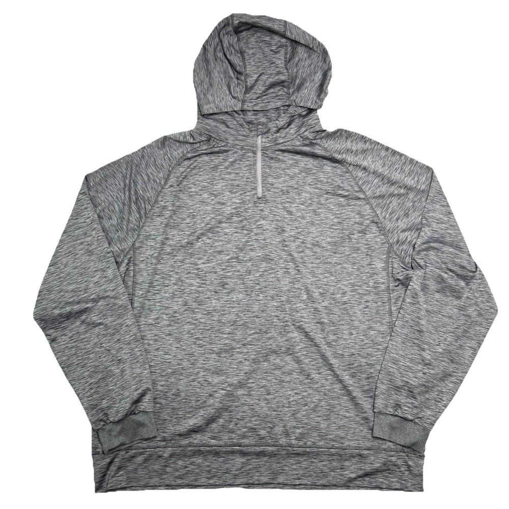 F.O.G. By London Fog Men Sz XL Gray 1/4‎ Zip Pullover Hooded Shirt Long Sleeve